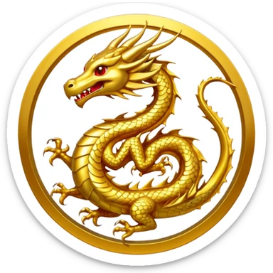 make a gold dragon circling this symbol 滅 sticker