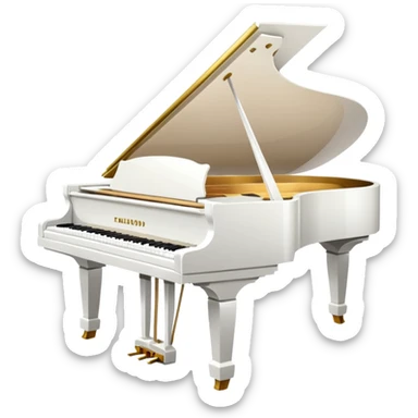 piano with white color  sticker