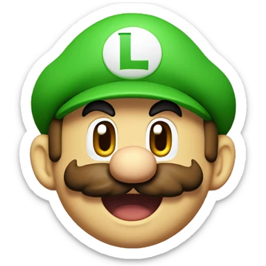 Mario mouth open with Luigi sticker
