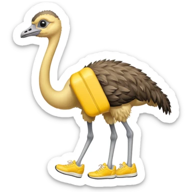  ostrich-in-yellow sneakers sticker