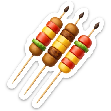 kebab, classic emoji style, bright colors, simple sticker