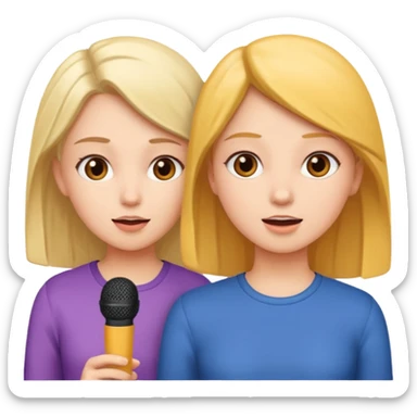 two girls practice speaking sticker