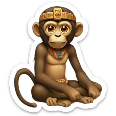 mayan monkey hieroglyph sticker