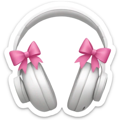 White headphones with pink bows sticker