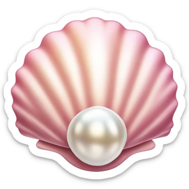 Pretty Pink shell with pearl inside sticker