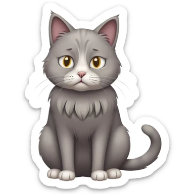 Sad cat standing up  sticker
