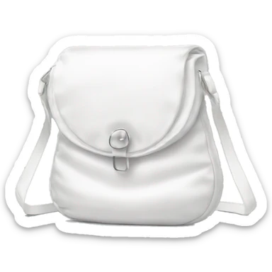 all white silky shoulder bag, with white strap sticker