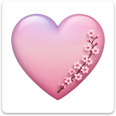 heart with sakura and pastel ombre sticker