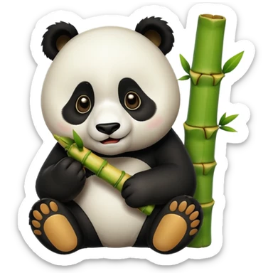 bamboo eating panda sticker
