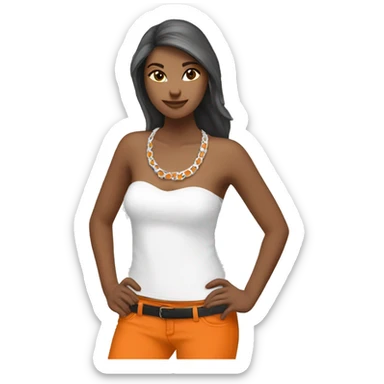 Loup blanc bandeau orange sticker