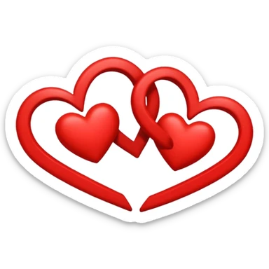 Ein rotes Bsnd zwischen zwei Herzen sticker