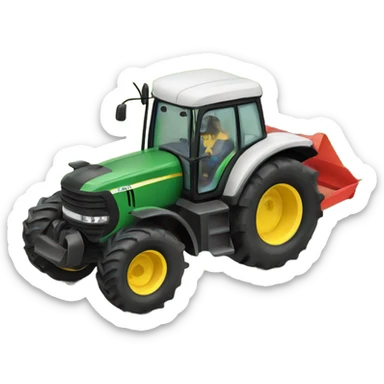 a tractor scooping up manure sticker