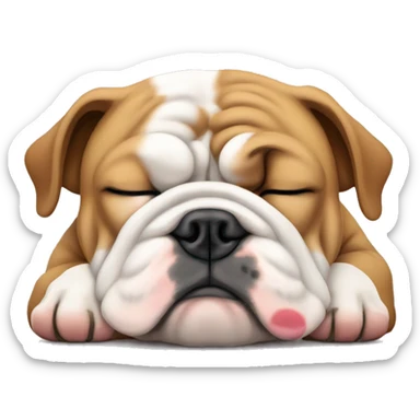 english bulldog sleeping sticker