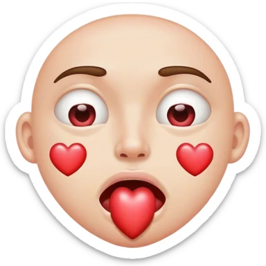 Heart eye face with drooling beside the mouth  sticker
