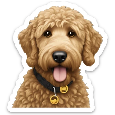 golden doodle black sticker