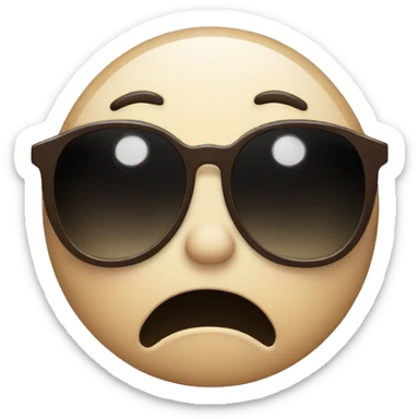 a crying flushed emoji with sunglasses sticker
