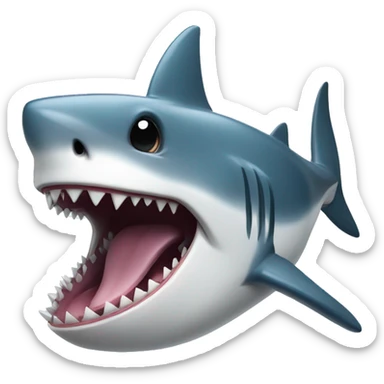 shark with a wet tongue sticker