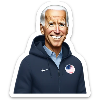jeo biden with nike tech fleece sticker