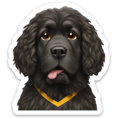 Newfoundland wearing an NFL Chiefs helmet sticker