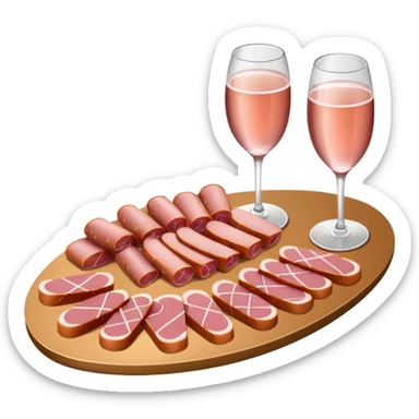 pink champagne glasses and spam charcuterie platter  sticker