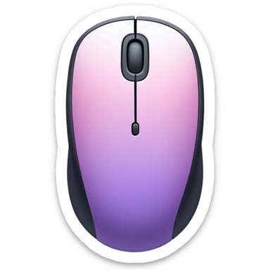pastel purple to pink ombré computer mouse with accents  sticker