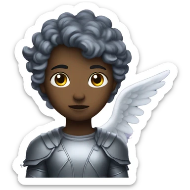 angel with dark night storms and lightning sticker