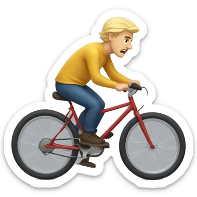 Blonde Man falling off bike sticker