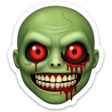 Zombie emoji with black grills  sticker