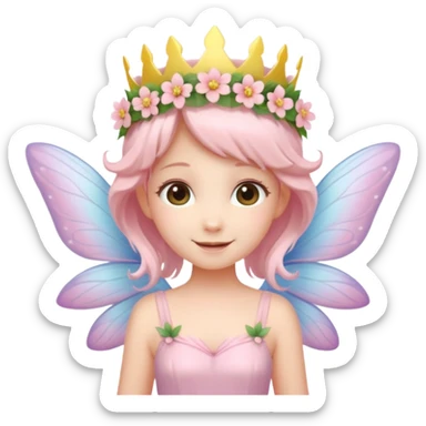 A tiny pastel fairy with glowing wings and a sweet smile
 sticker