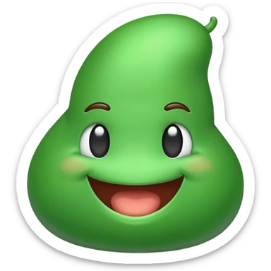 green poop smiling sticker