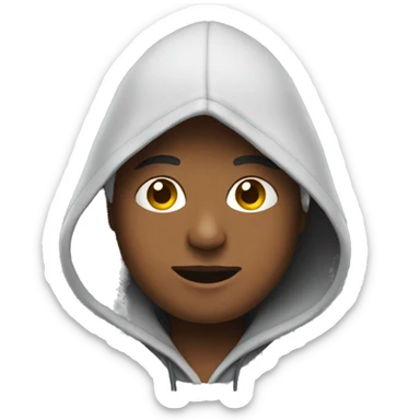 Person wearing a hoodie sticker