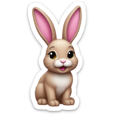 a bunny in pink christmas sticker