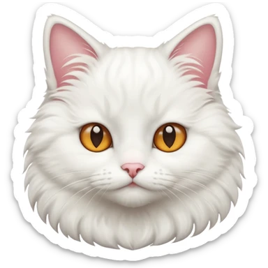 gatito blanco con ojos de enamorado sticker