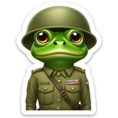Army frog doing no sign sticker