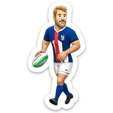 French Rugbyman playing rugby sticker