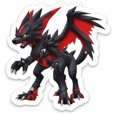  Cool Edgy Black Red Digimon-Fakemon-Garurumon-Loogamon-Dorulumon-Wolf full body sticker