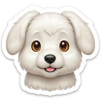 White dog with floppy ears sticker