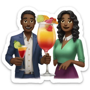 Three cocktails in hands sticker