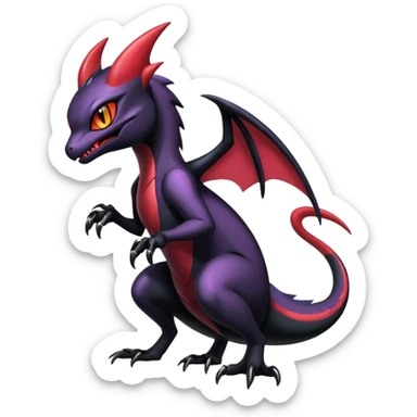 Shiny Epic Badass Edgy Dark Gothic Noibat-Salandit-Salazzle-Noivern-Nargacuga-Litten-Hybrid sticker