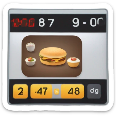 A digital screen showing calorie count. sticker