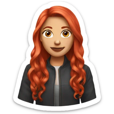 red-haired girl with long hair blogger sticker