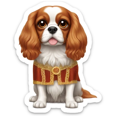 Cavalier King Charles Spaniel New Year's costume sticker