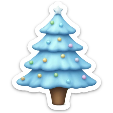 Pastel blue Christmas tree sticker