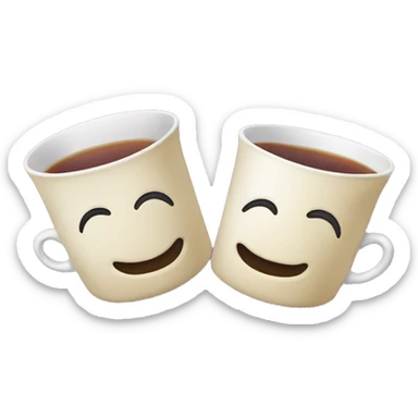 two tea cups clinking sticker
