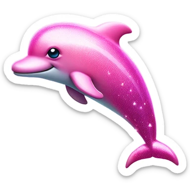 Three eyed pink dolphin magical sticker