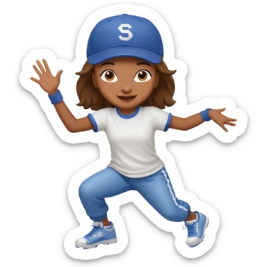 create a hiphop dance girl emoji sticker