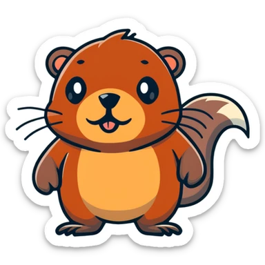 brutal beaver with a black beard sticker