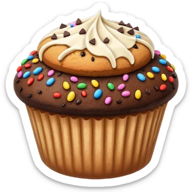 dark brown vanilla muffin chocolate sprinkles on top sticker