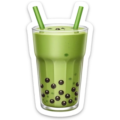 Boba tea matcha sticker