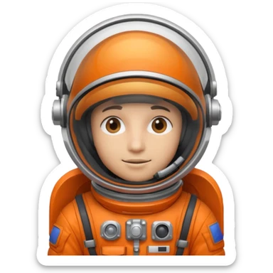 Engineer in an orange astronaut suit sticker